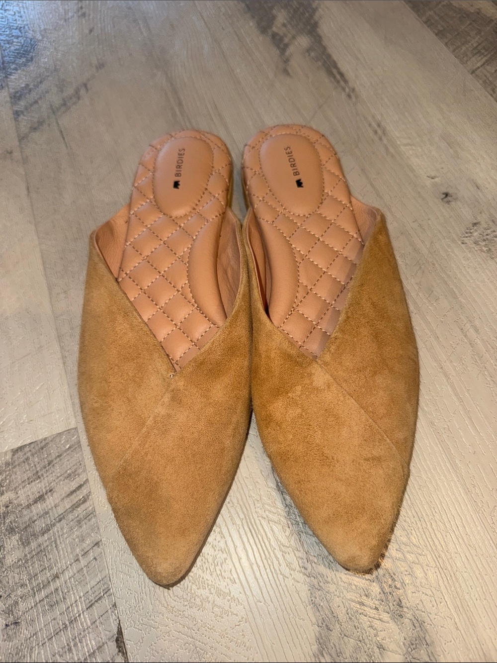 Birdies The Swan - tan suede mule